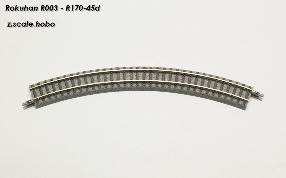 Rokuhan Z Gauge R010 Curve Rail R95mm 45 ° for sale online 